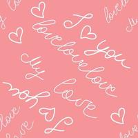 Love text Seamless pattern. Text backgrounds applicable in printing, textiles, art objects, clothing, wallpaper vector