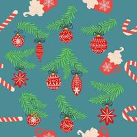 Seamless christmas pattern with fir branches. Spruce background vector