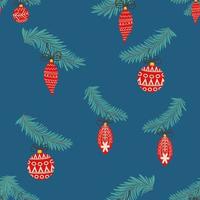 Seamless christmas pattern with fir branches. Spruce background vector