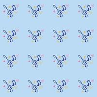 Cartoon hand drawn musical seamless pattern. Lots of symbols, objects and elements. vector