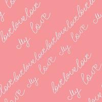 Love text Seamless pattern. Text backgrounds applicable in printing, textiles, art objects, clothing, wallpaper vector