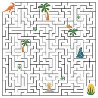 Help dinosaur find path to nest. Labyrinth. Maze game for kids vector