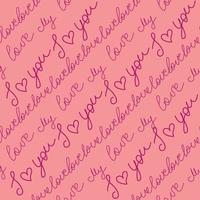 Love text Seamless pattern. Text backgrounds applicable in printing, textiles, art objects, clothing, wallpaper vector