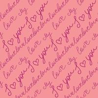 Love text Seamless pattern. Text backgrounds applicable in printing, textiles, art objects, clothing, wallpaper vector