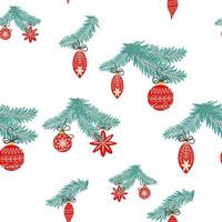 Seamless christmas pattern with fir branches. Spruce background vector