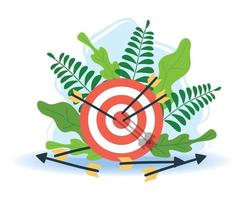 Business concept. Target with an arrow, hit the target, goal achievement vector