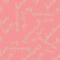 Love text Seamless pattern. Text backgrounds applicable in printing, textiles, art objects, clothing, wallpaper vector