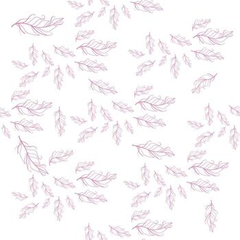 Pastel-colored seamless feather pattern. Seamless background with feathers of bird. vector