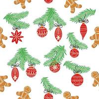 Seamless christmas pattern with fir branches. Spruce background vector