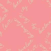 Love text Seamless pattern. Text backgrounds applicable in printing, textiles, art objects, clothing, wallpaper vector