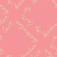 Love text Seamless pattern. Text backgrounds applicable in printing, textiles, art objects, clothing, wallpaper vector