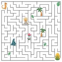 Help dinosaur find path to nest. Labyrinth. Maze game for kids vector