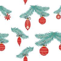 Seamless christmas pattern with fir branches. Spruce background vector