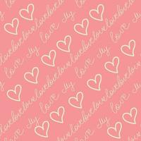 Love text Seamless pattern. Text backgrounds applicable in printing, textiles, art objects, clothing, wallpaper vector