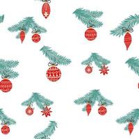 Seamless christmas pattern with fir branches. Spruce background vector