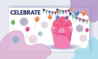 Concept of landing page with birthday celebrations theme vector