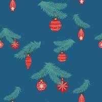Seamless christmas pattern with fir branches. Spruce background vector