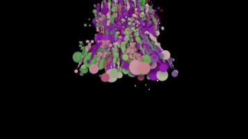 Liquid Falling In The Water. Multicolored Ink Particle Falling In The Water, Drops Ink Flow In The Black Water, Abstract Ink Drops Motion Design Over Alpha Background video