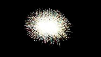 Real Fireworks Celebration At Nigh Sky. Colorful Firework For Happy New Years Eve , Marriage And Party Calibration, Bokeh Light On Alpha Channel, Beautiful Fireworks On Black Background video