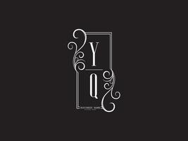 premium yq qy logotipo de lujo carta vector stock
