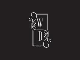 Minimalist WD Logo Icon, New WD Luxury Logo Icon Design vector