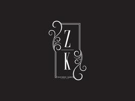 creative zk kz logotipo de lujo carta diseño de imagen vectorial vector