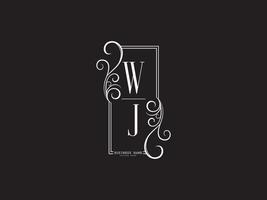 icono de logotipo wj minimalista, nuevo diseño de icono de logotipo de lujo wj vector