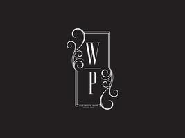 Minimalist WP Logo Icon, New Wp Luxury Logo Icon Design vector