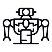 Toy robot icon, outline style vector