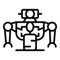 Toy robot icon, outline style vector