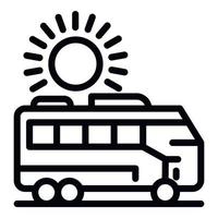 Car trip icon, outline style vector