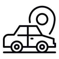 Car travel location icon, outline style vector