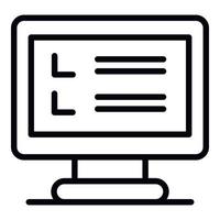 Inventory computer monitor icon, outline style vector