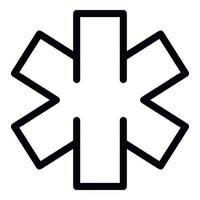 Emergency icon, outline style vector