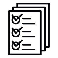 Inventory papers icon, outline style vector