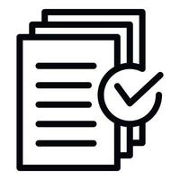 Document approved request icon, outline style vector