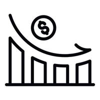 Bankrupt money loss icon, outline style vector