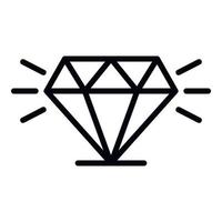 Diamond icon, outline style vector