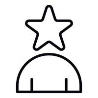 Star person icon, outline style vector