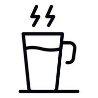 icono de taza de café con leche, estilo de contorno vector