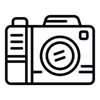 Photo camera icon, outline style vector