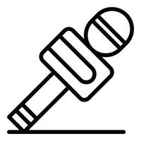 Interview microphone icon, outline style vector