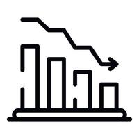 Lower money graph icon, outline style vector