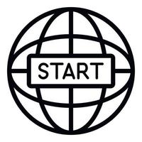 Global start project icon, outline style vector