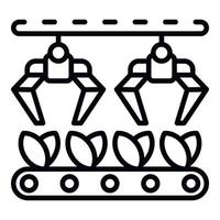 Farm robot line icon, outline style vector