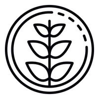 Plant in circle icon, outline style vector