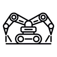 Robot farm working icon, outline style vector