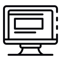 Monitor computer icon, outline style vector