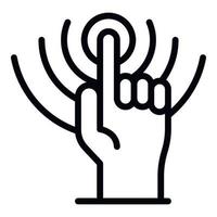 Finger startup icon, outline style vector