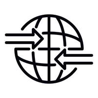 Global money transfer icon, outline style vector